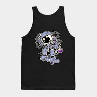 Astroanut Skater Boombox • Funny And Cool Sci-Fi Cartoon Drawing Design Great For Any Occasion And For Everyone Tank Top